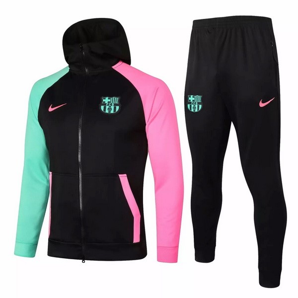 Chaqueta Con Capucha Barcelona 2020-2021 Negro Verde Rosa